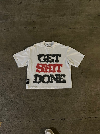 “GSD” White Oversized tee