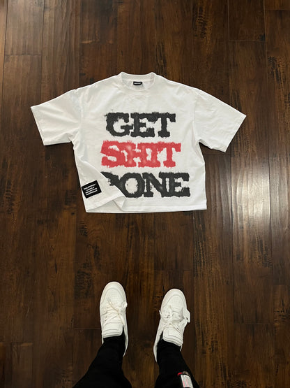 “GSD” White Oversized tee